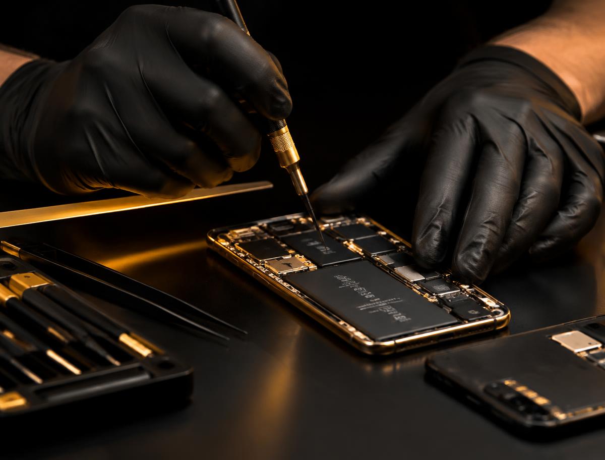 Réparation de smartphone en atelier